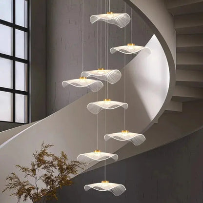 Modern Leaf Design LED Chandelier With Metal Wireframe - Image 4