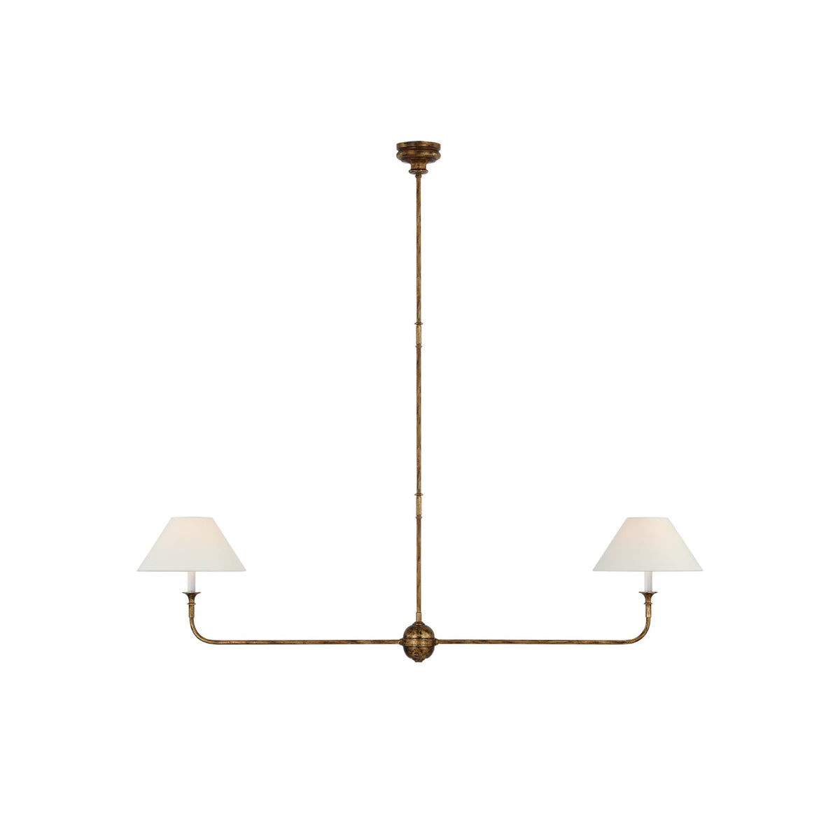 Modern Linear LED Chandelier With Fabric Shades - Image 1