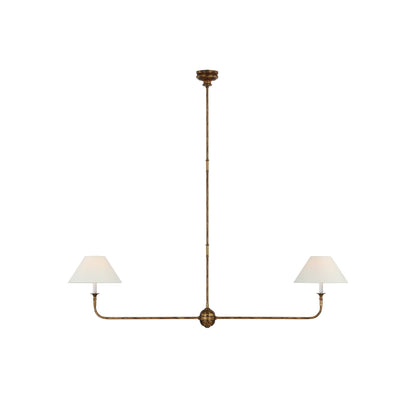 Modern Linear LED Chandelier With Fabric Shades - Image 1