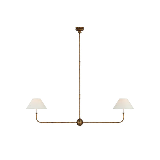 Modern Linear LED Chandelier With Fabric Shades - Image 1