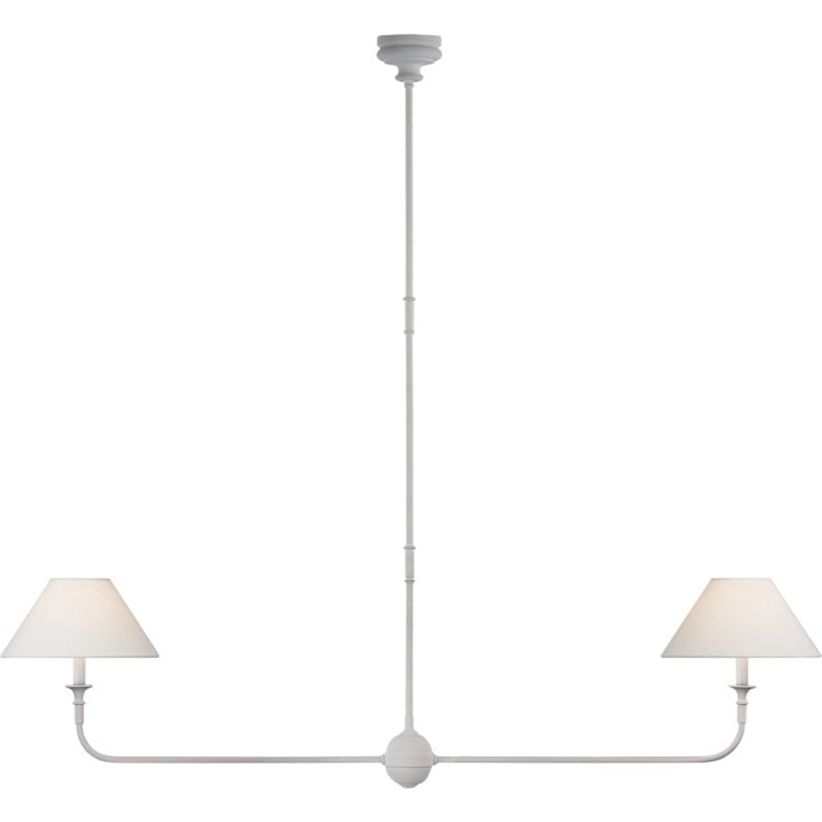 Modern Linear LED Chandelier With Fabric Shades - Image 7