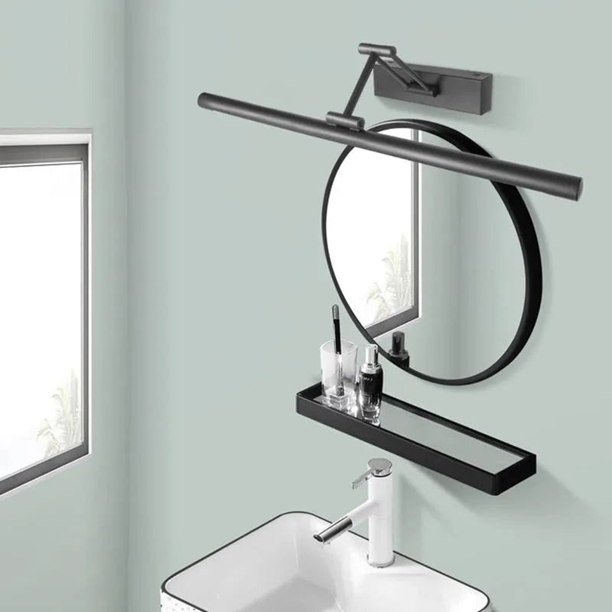 Modern Linear Metal LED Wall Lamp With Mirror Front - Image 2