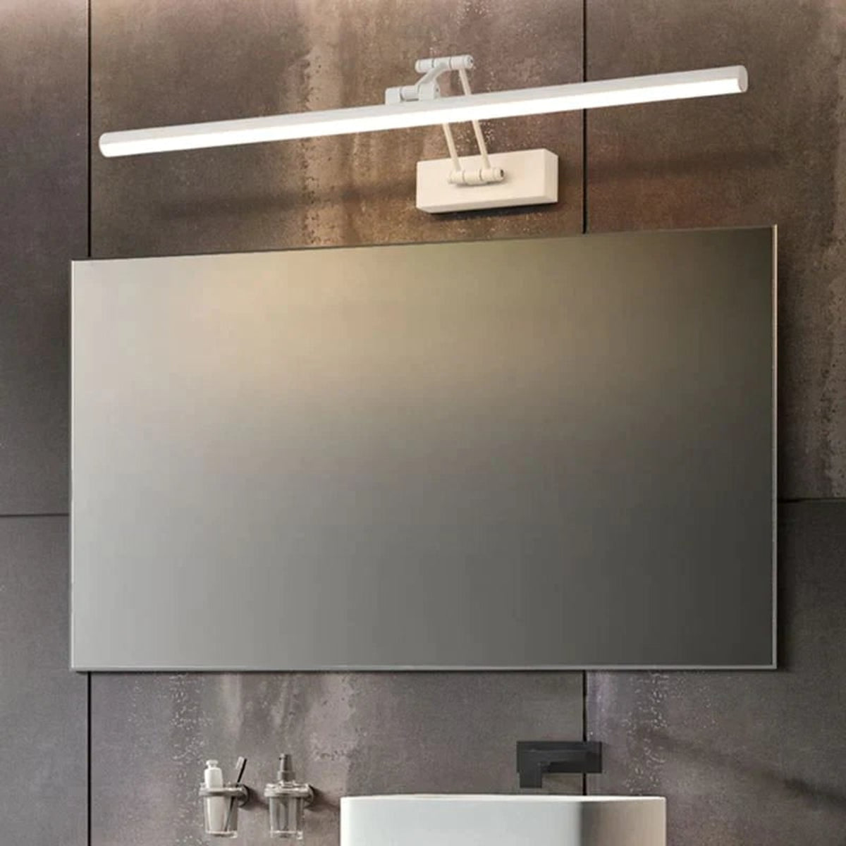 Modern Linear Metal LED Wall Lamp With Mirror Front - Image 5
