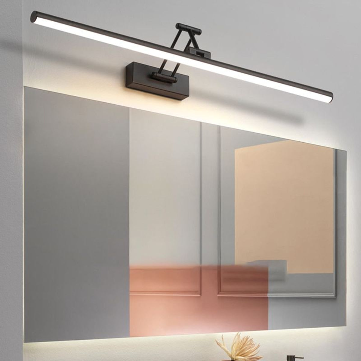 Modern Linear Metal LED Wall Lamp With Mirror Front - Image 6