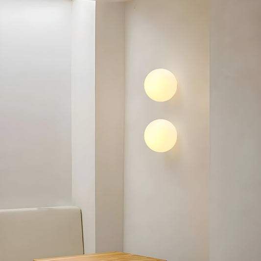 Modern Round Frosted Glass Wall Lamp - Image 1