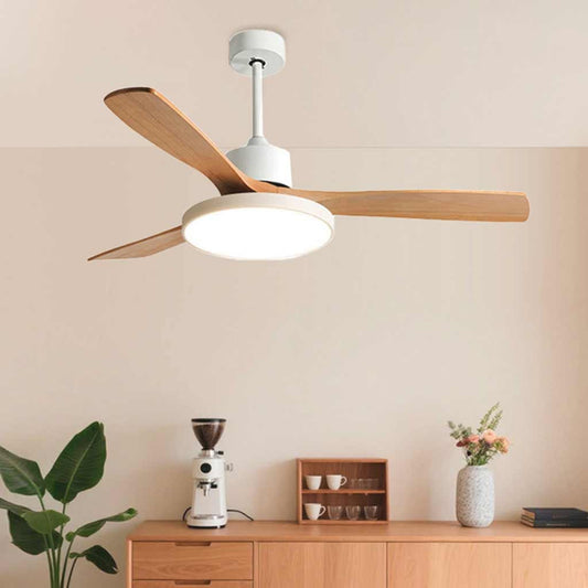 Modern Wooden Ceiling Fan With LED Light And Remote Control - Image 2