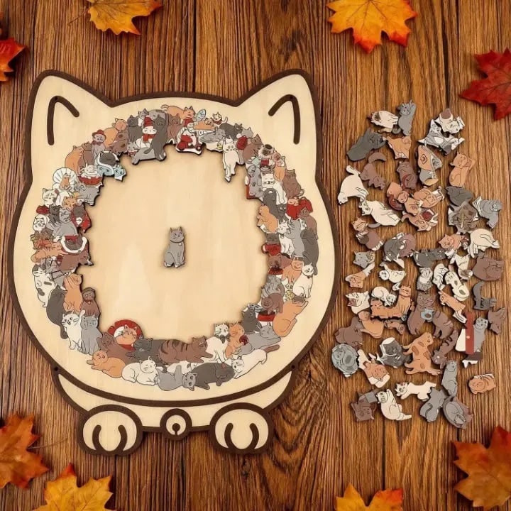 Morandi Wooden Cat Puzzle 135 Piece Calming Jigsaw For Adults - Image 2