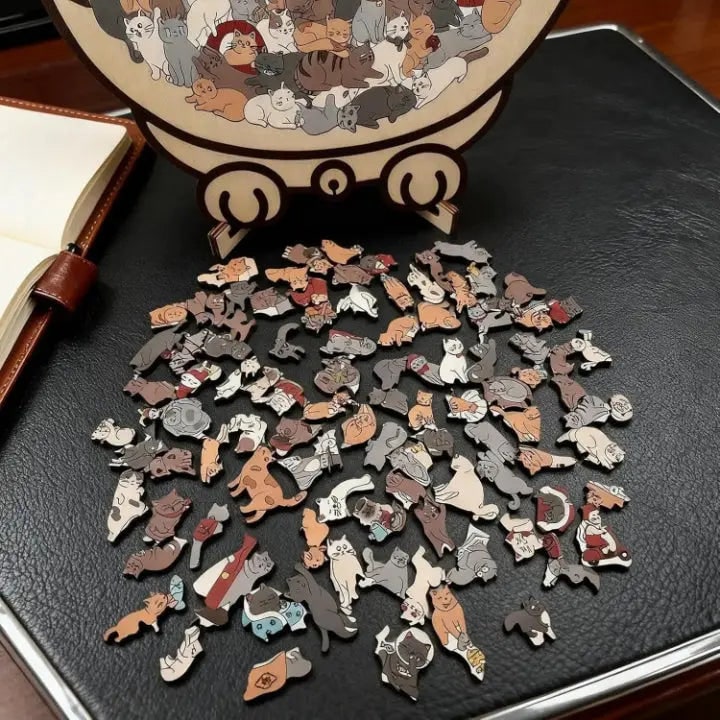 Morandi Wooden Cat Puzzle 135 Piece Calming Jigsaw For Adults - Image 5
