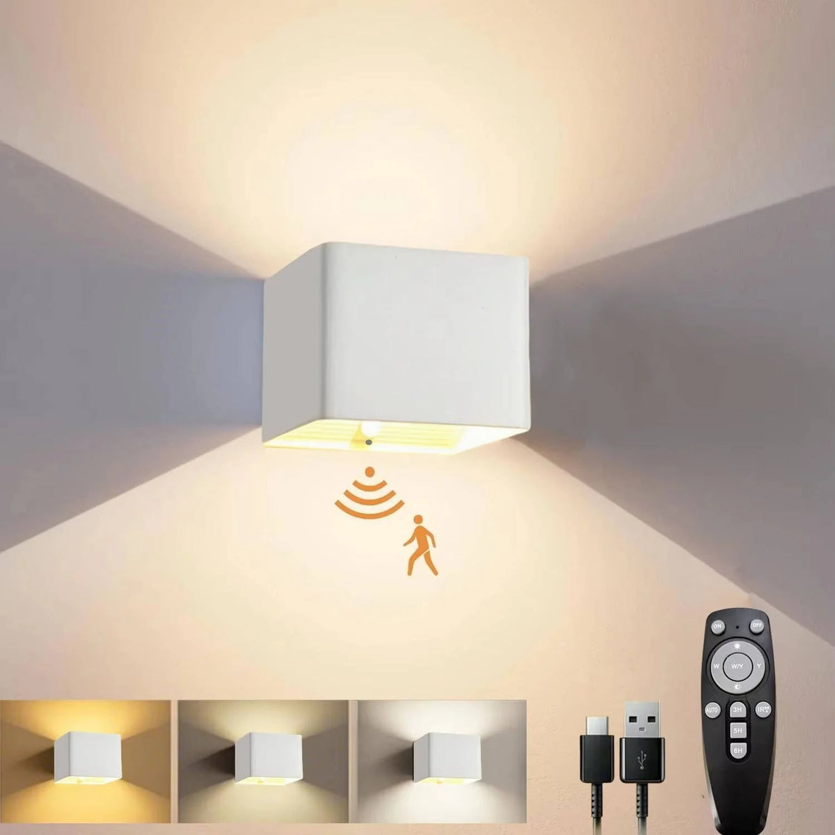 Motion Sensor Wall Light With Usb-C Charging And Remote Control - Image 8