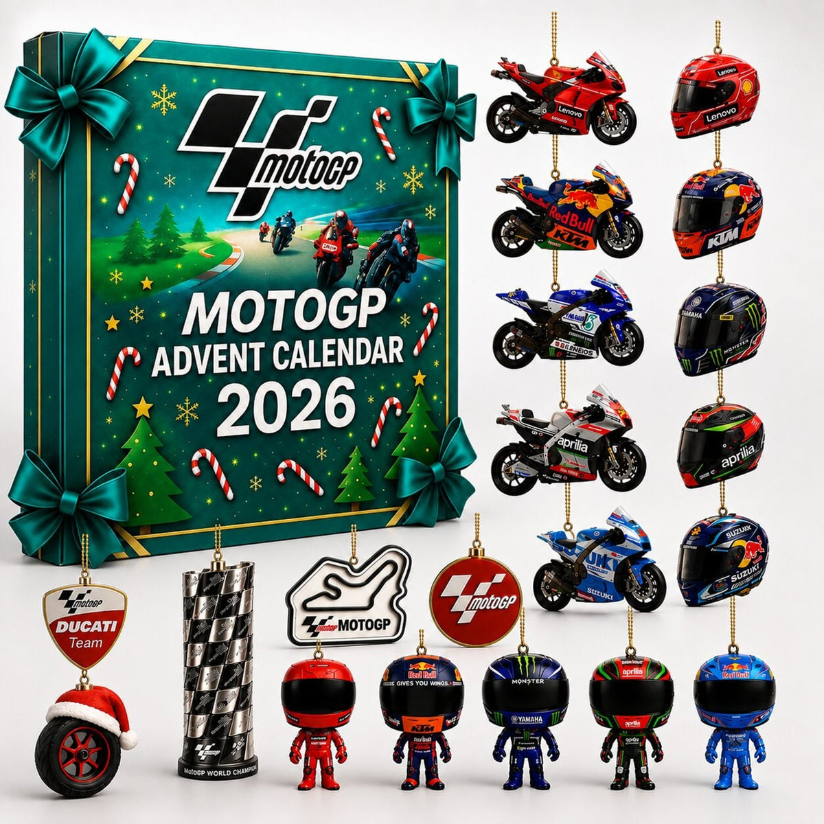 Moto Gp Advent Calendar 24 Day Christmas Countdown With Toy Motorcycles And Helmets - Image 7