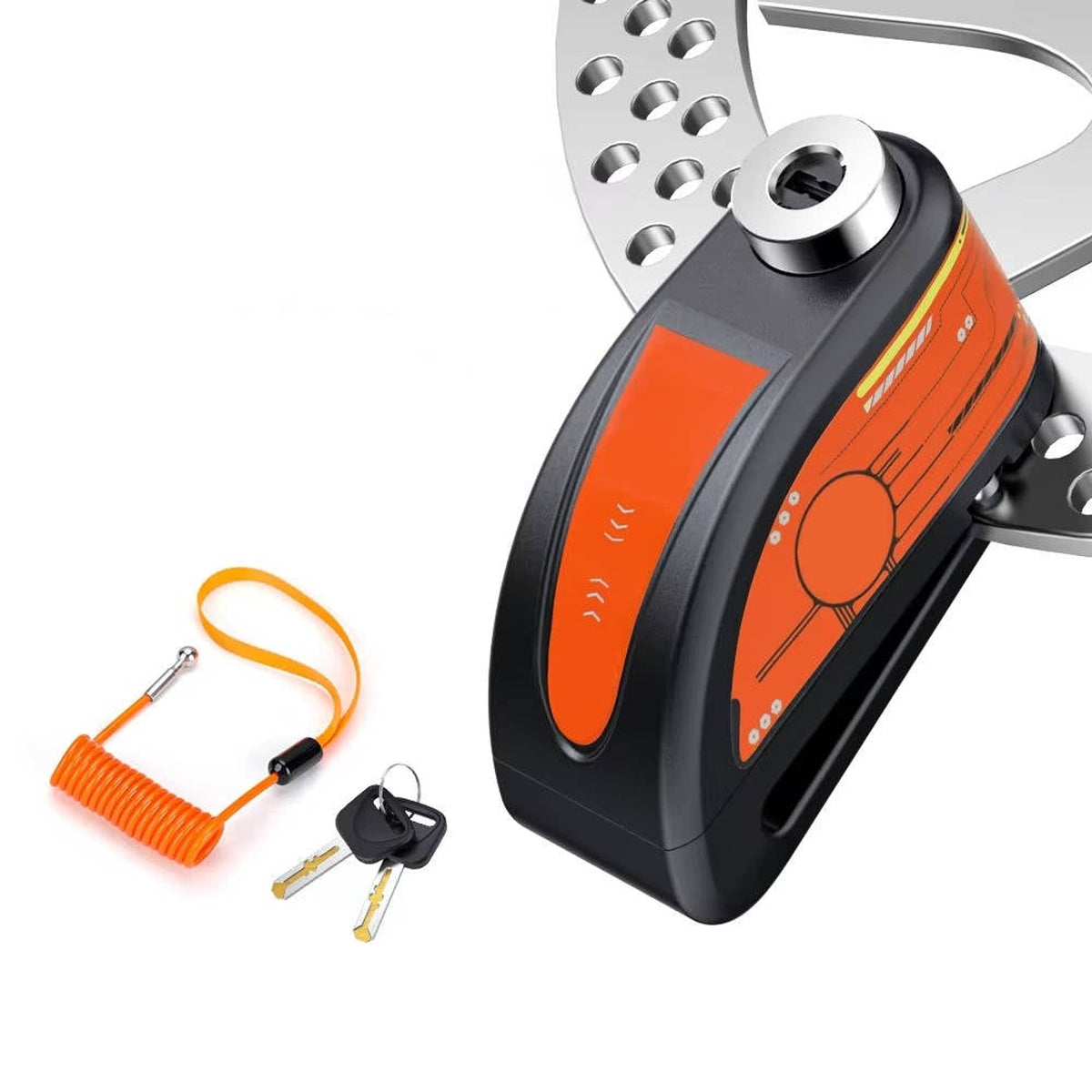 Motorcycle Disc Lock Alarm With 120dB Motion Sensor Siren And Waterproof Body - Image 1