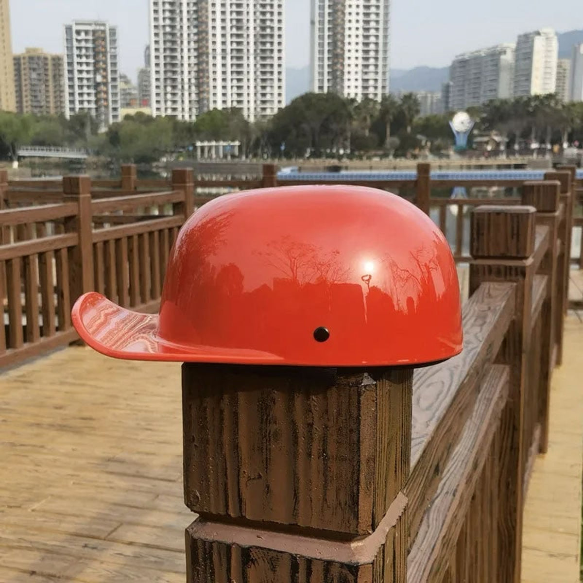 Motorcycle Helmet With Classic Cap Style Dot Approved For Men - Image 14