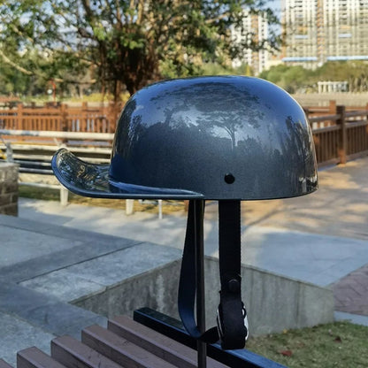 Motorcycle Helmet With Classic Cap Style Dot Approved For Men - Image 10