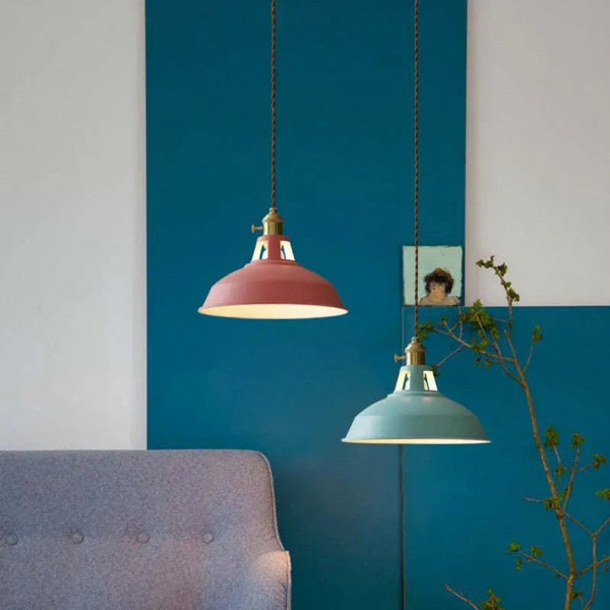 Multi-Color Metal Pendant Light With LED Bulb - Image 16
