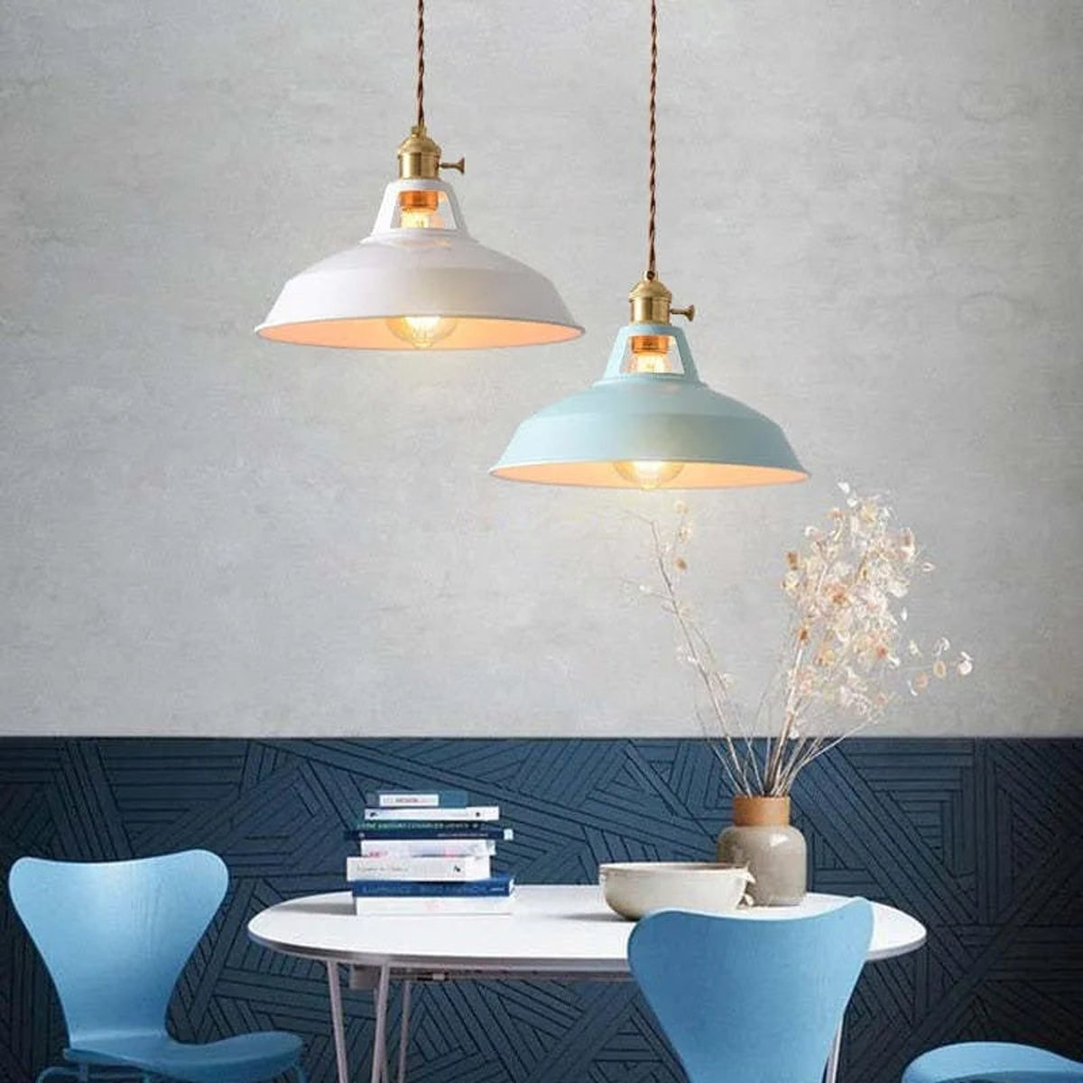 Multi-Color Metal Pendant Light With LED Bulb - Image 3