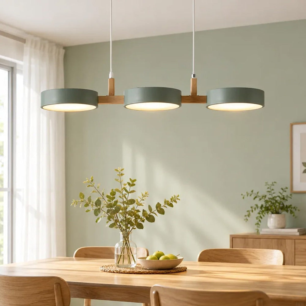 Multi- Wooden Pendant Chandelier With Adjustable Cords - Image 12
