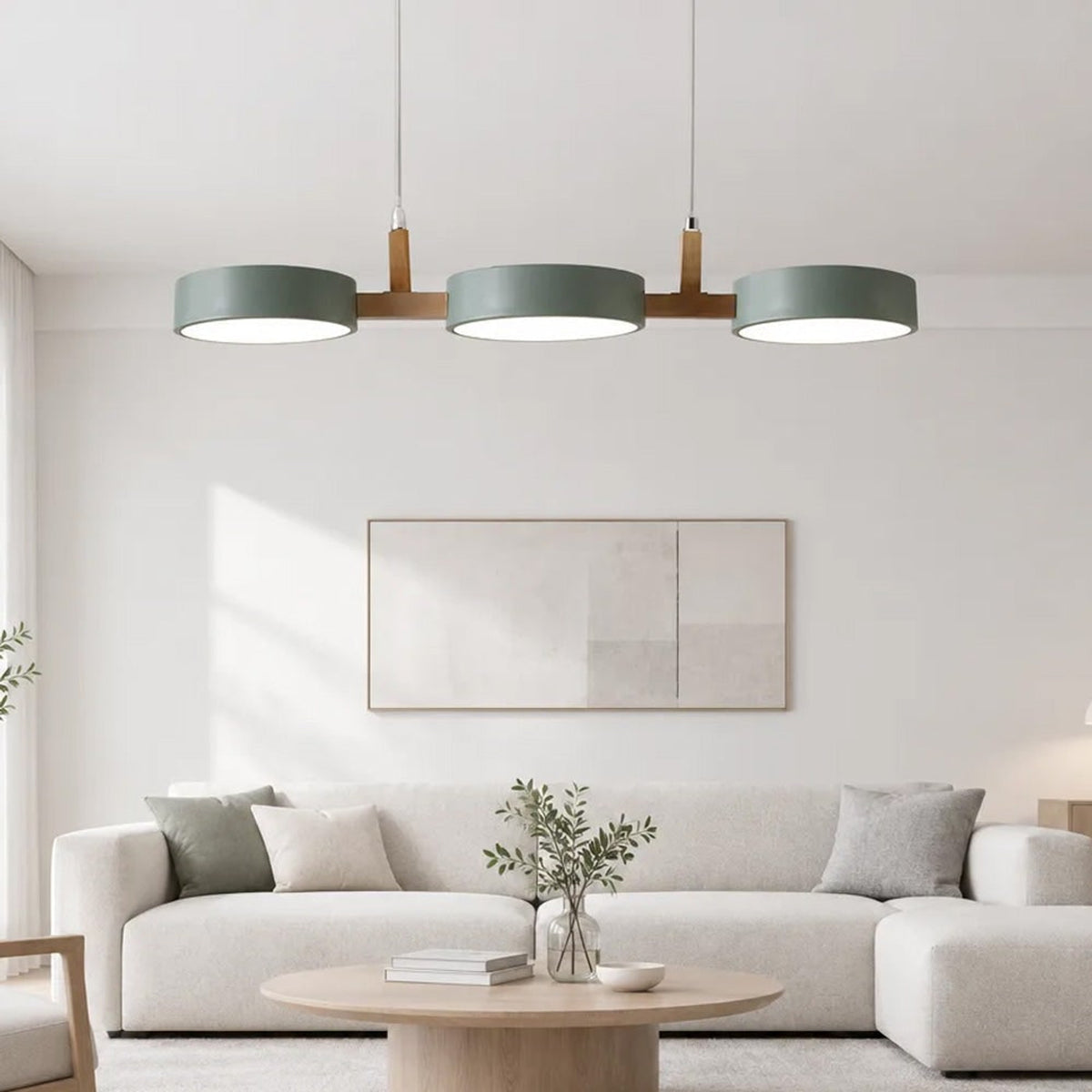 Multi- Wooden Pendant Chandelier With Adjustable Cords - Image 13