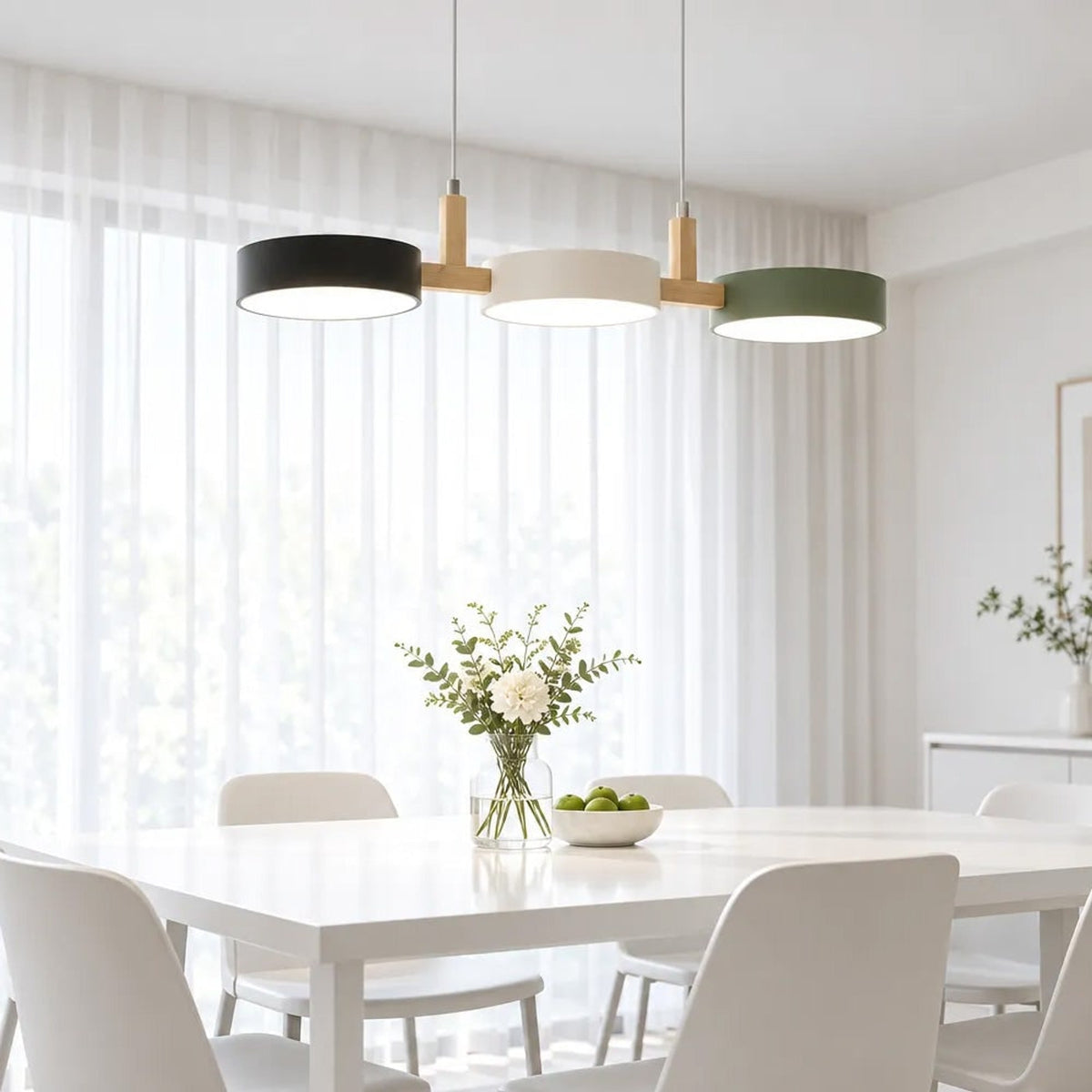 Multi- Wooden Pendant Chandelier With Adjustable Cords - Image 14