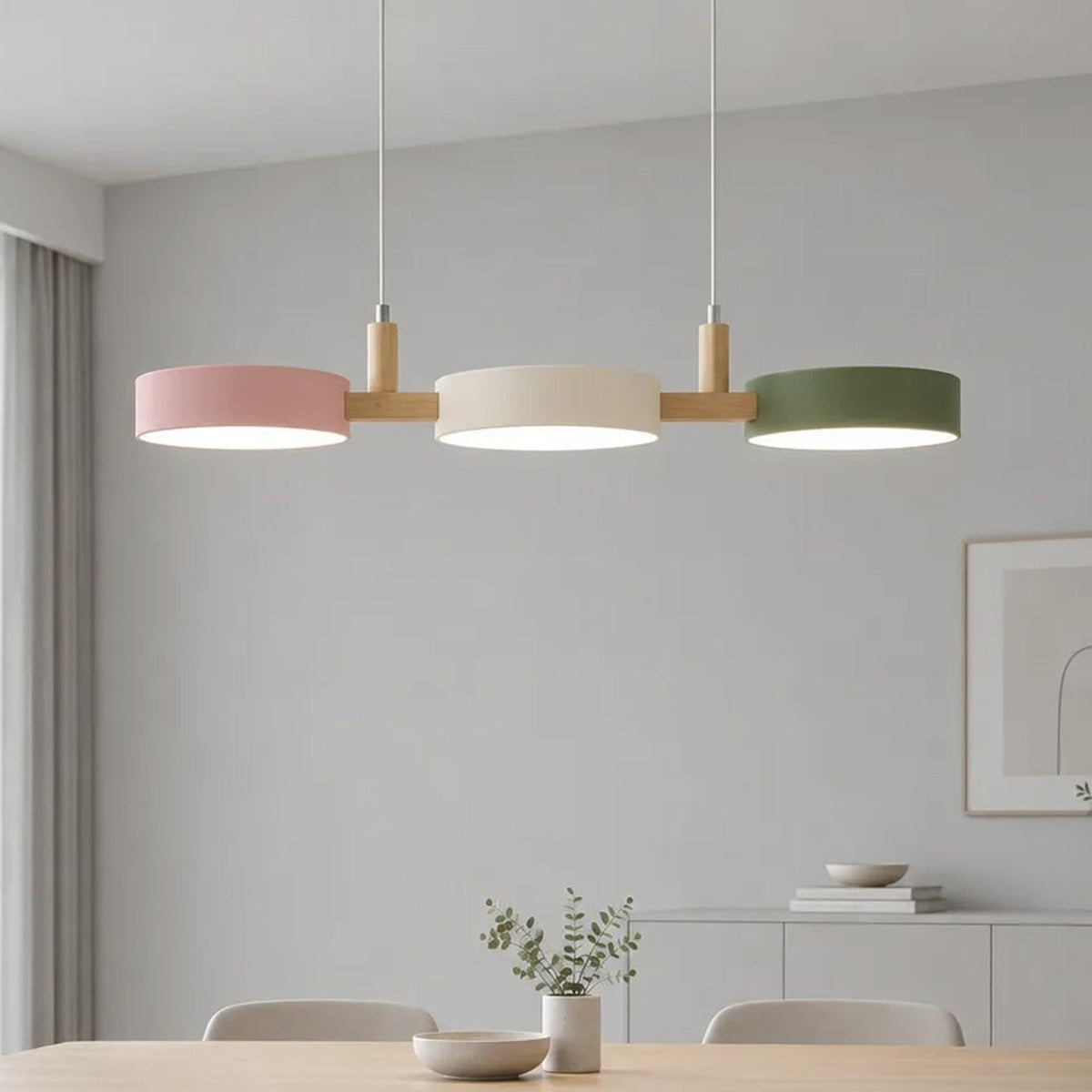 Multi- Wooden Pendant Chandelier With Adjustable Cords - Image 17