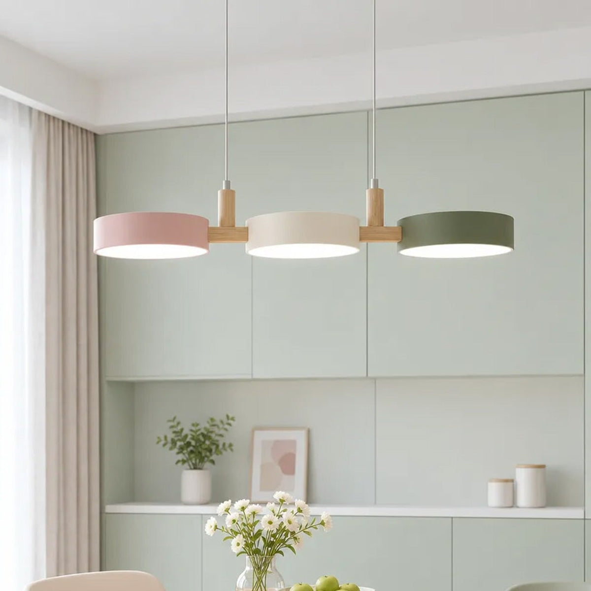 Multi- Wooden Pendant Chandelier With Adjustable Cords - Image 19