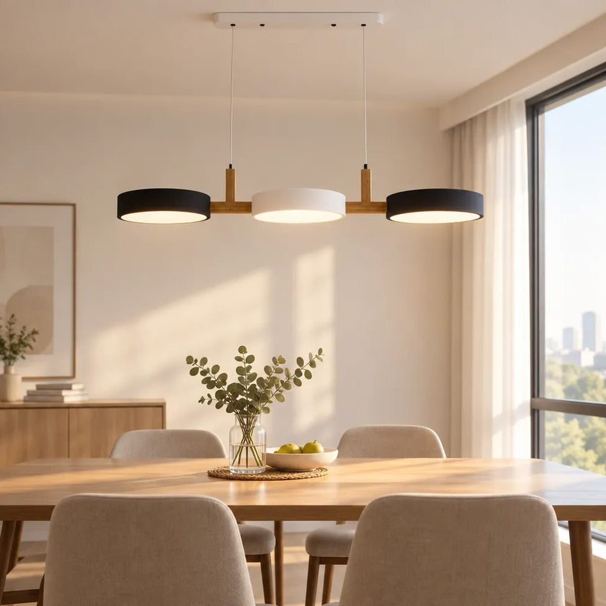 Multi- Wooden Pendant Chandelier With Adjustable Cords - Image 21