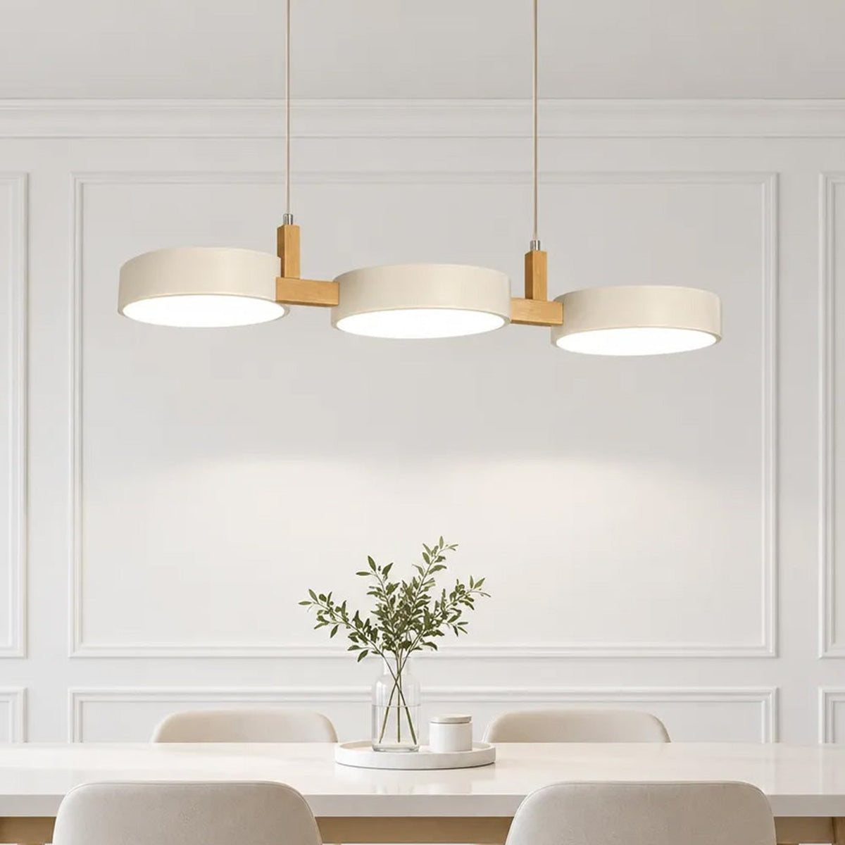 Multi- Wooden Pendant Chandelier With Adjustable Cords - Image 4