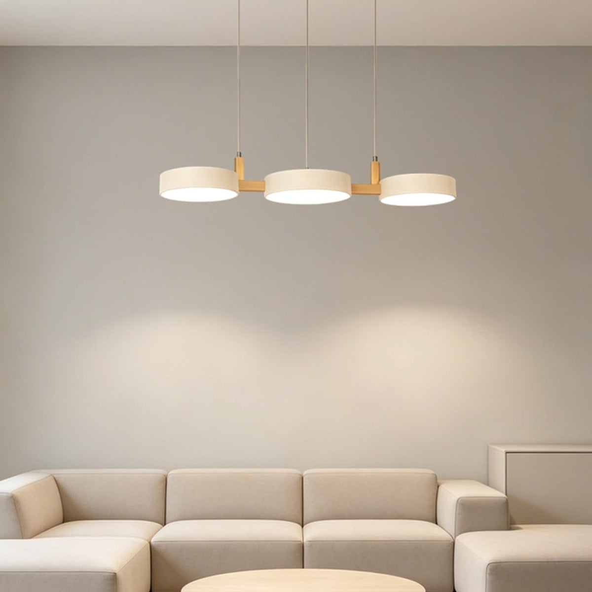 Multi- Wooden Pendant Chandelier With Adjustable Cords - Image 6