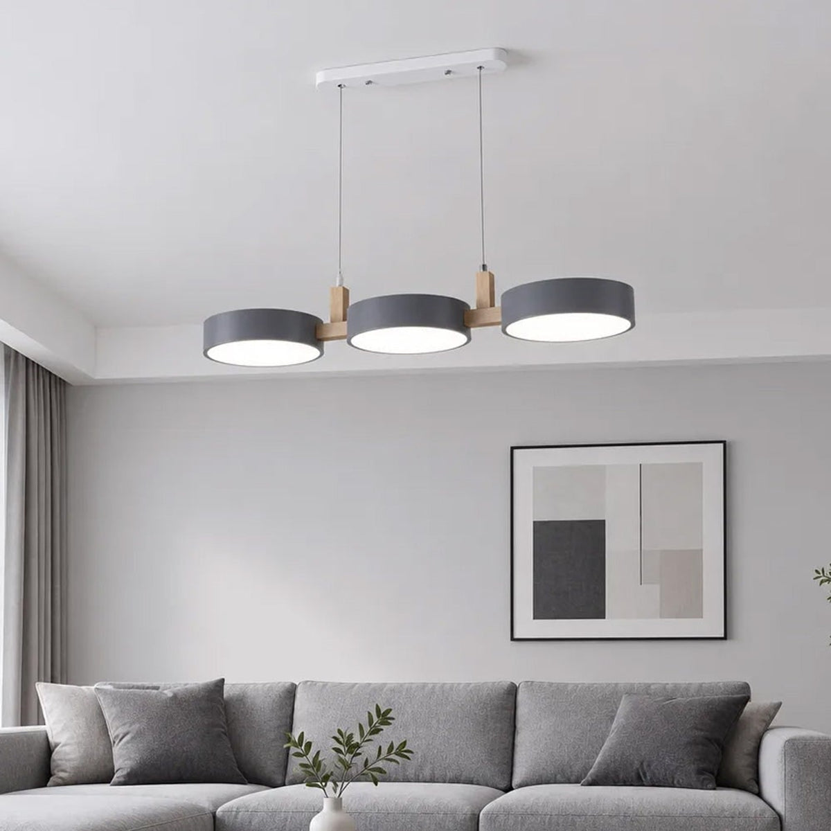 Multi- Wooden Pendant Chandelier With Adjustable Cords - Image 7
