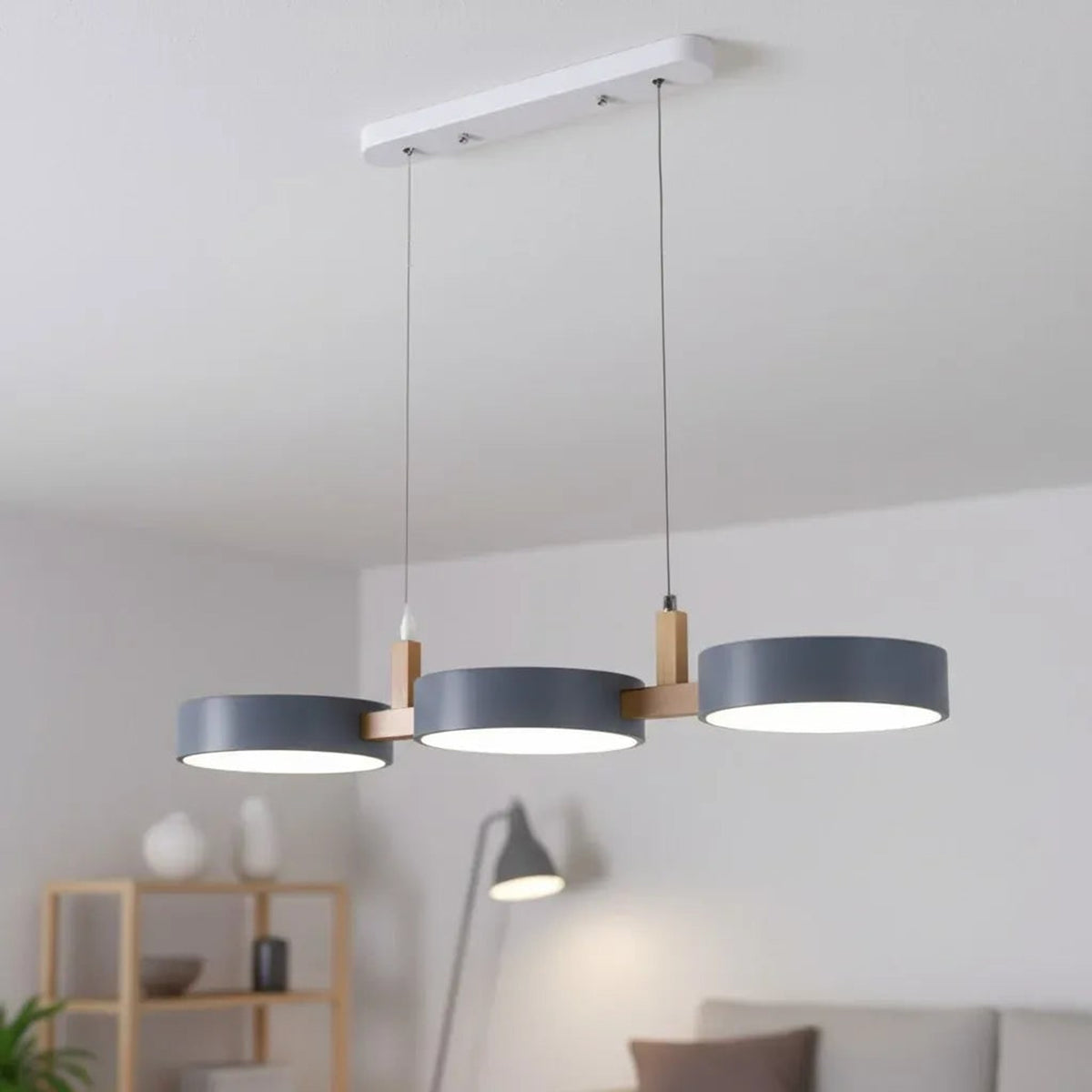 Multi- Wooden Pendant Chandelier With Adjustable Cords - Image 9