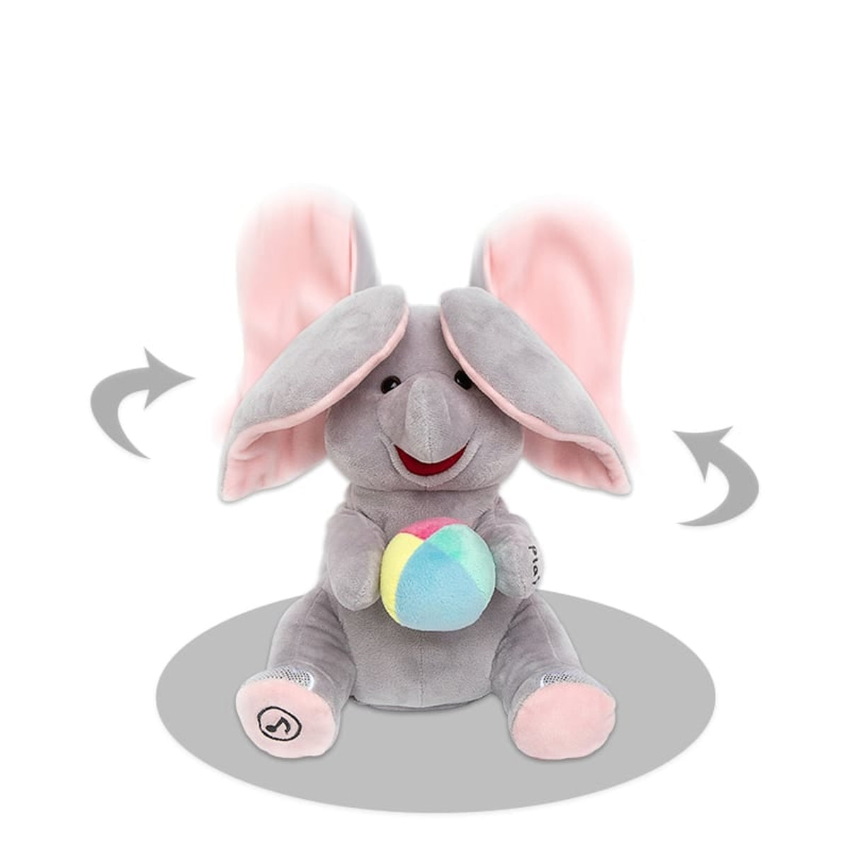 Musical Elephant Plush Toy With Peek-A-Boo Ears And Soothing Melodies For Toddlers - Image 3