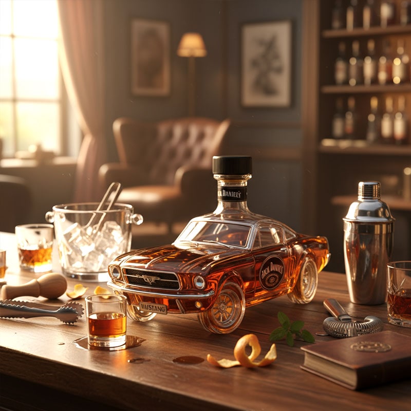 Mustang Car-Shaped Whisky Decanter for Home Bar - Image 3