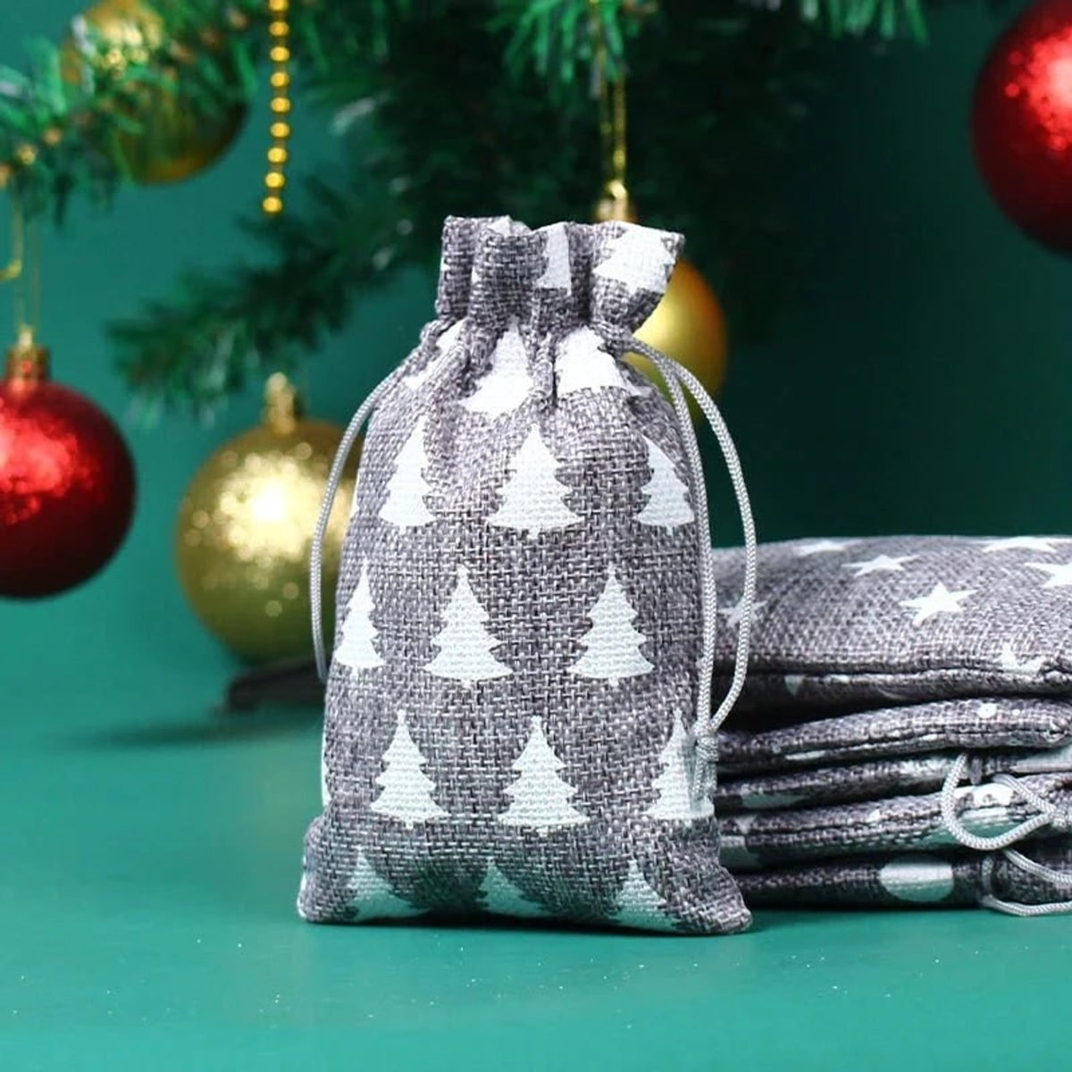 Natural Jute Gift Bags Reusable Set Of 10 With Cotton Cord Closure - Image 4