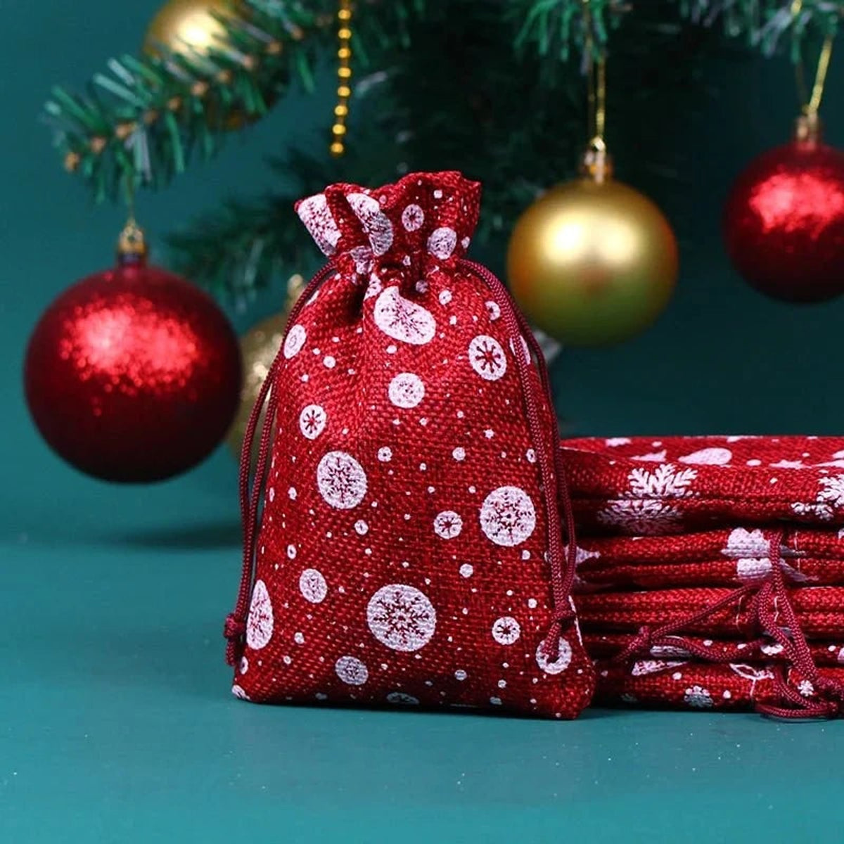 Natural Jute Gift Bags Reusable Set Of 10 With Cotton Cord Closure - Image 10