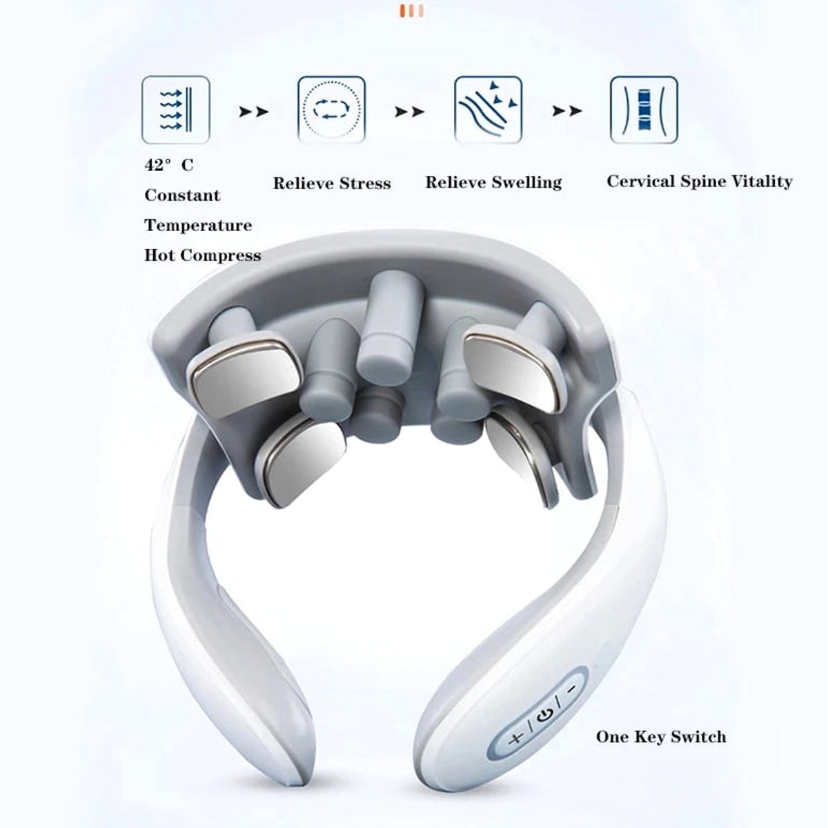 Neck Massager With Heat Vibration And Pulse Therapy Smart Portable Device For Deep Relaxation - Image 9