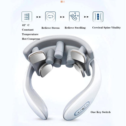 Neck Massager With Heat Vibration And Pulse Therapy Smart Portable Device For Deep Relaxation - Image 9