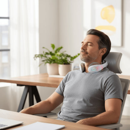 Neck Massager With Heat Vibration And Pulse Therapy Smart Portable Device For Deep Relaxation - Image 1