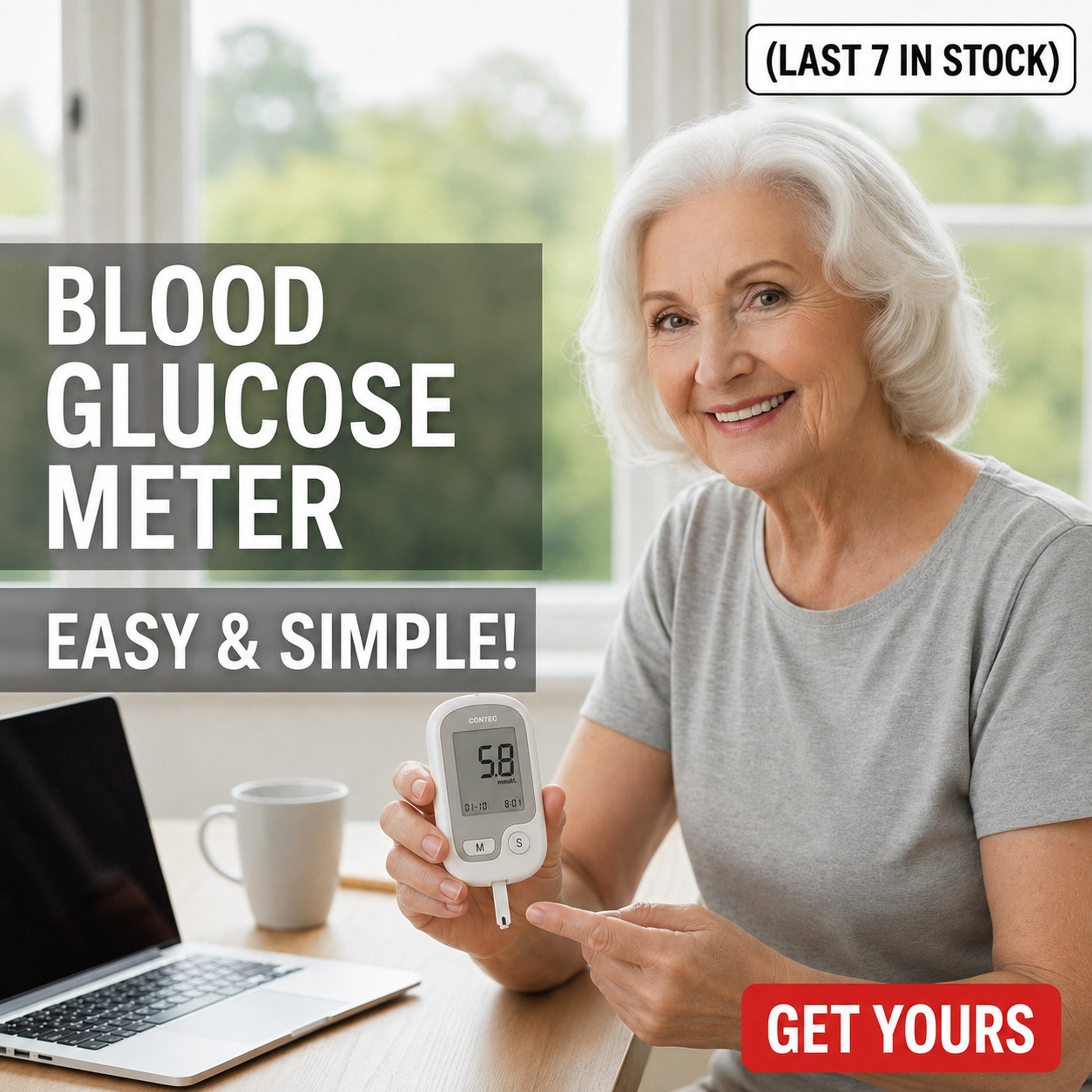 Non-Painful Glucometer Glucose Monitor Portable Fingertip Digital Display - Image 7