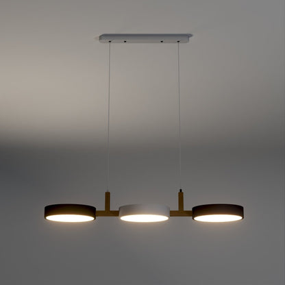 Nordic Metal Wood Pendant Light With Connected Disc Shades - Image 26