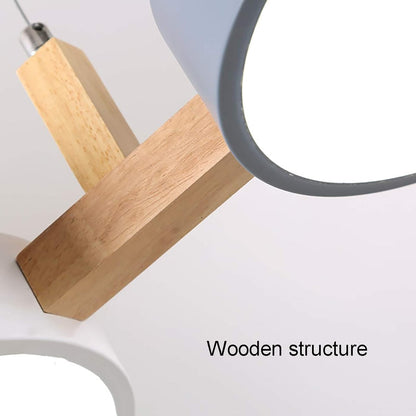 Nordic Metal Wood Pendant Light With Connected Disc Shades - Image 21