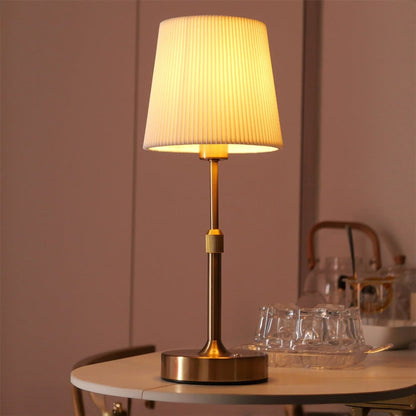 Nordic Telescopic Table Lamp With Rechargeable LED And Fabric Shade - Image 1