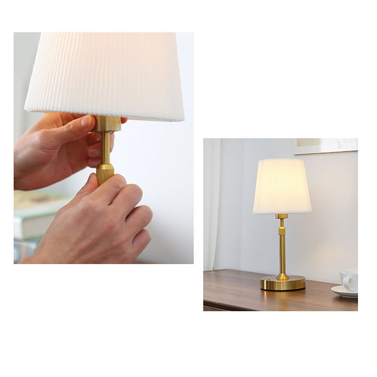 Nordic Telescopic Table Lamp With Rechargeable LED And Fabric Shade - Image 14