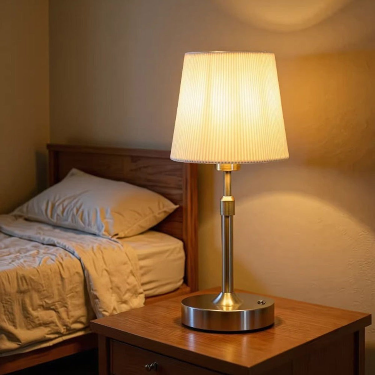 Nordic Telescopic Table Lamp With Rechargeable LED And Fabric Shade - Image 7