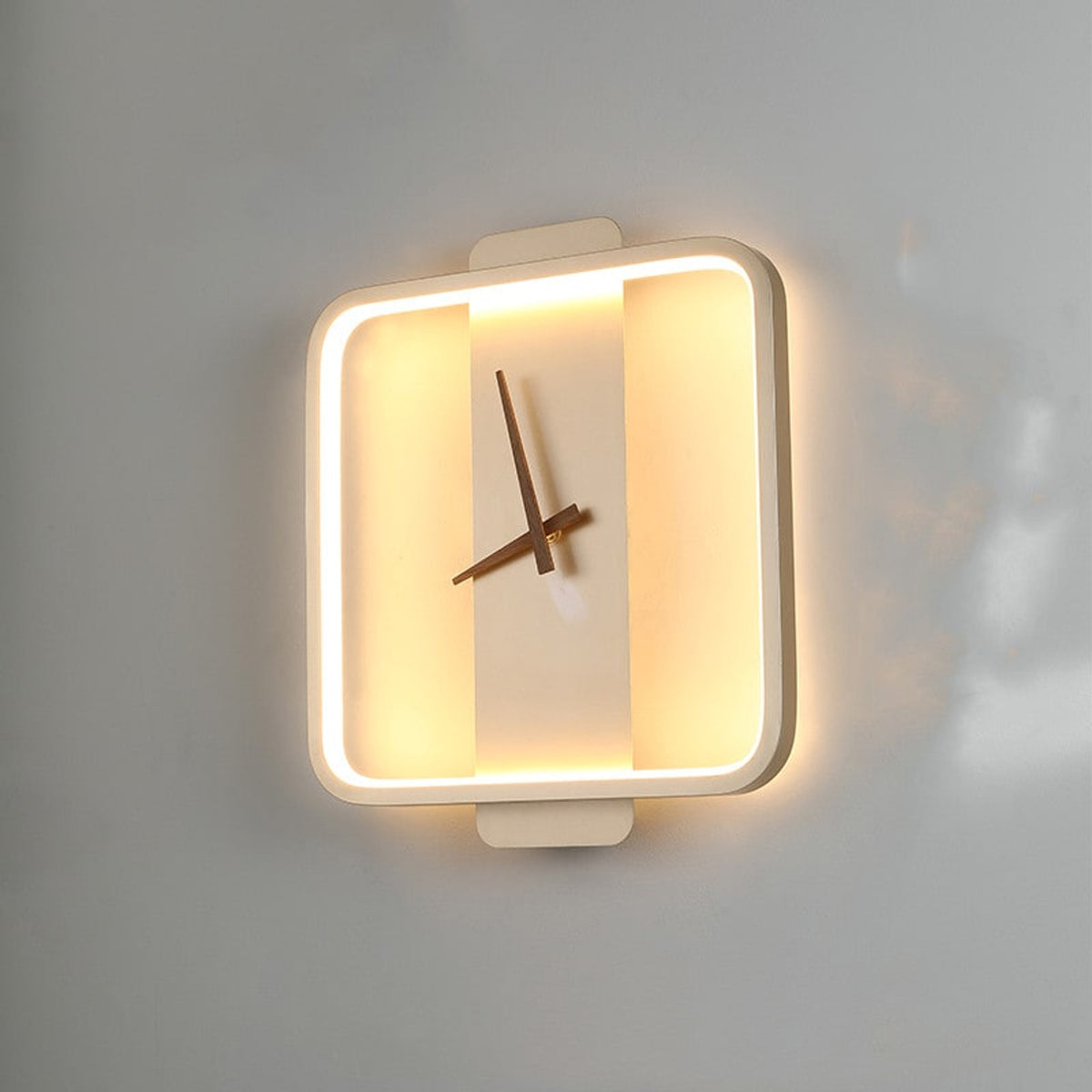 Nordic Wall Clock Lamp With Illuminated Acrylic Border - Image 1