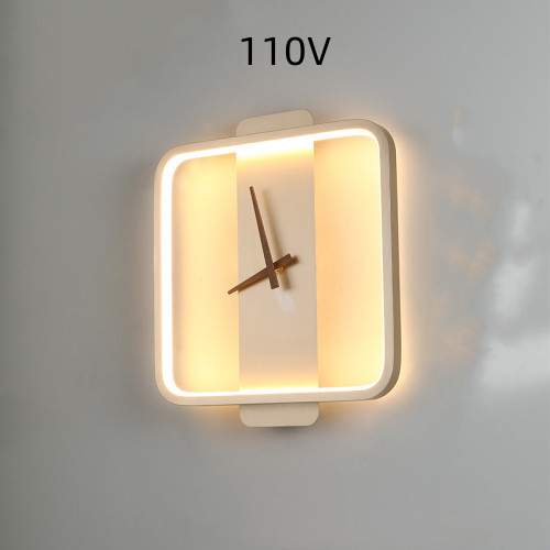 Nordic Wall Clock Lamp With Illuminated Acrylic Border - Image 3
