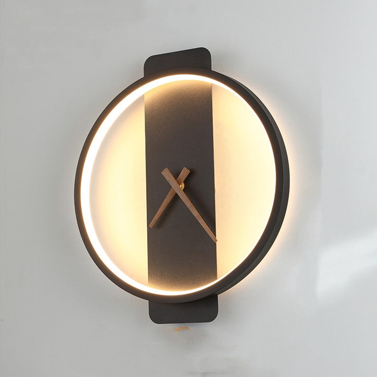 Nordic Wall Clock Lamp With Illuminated Acrylic Border - Image 4