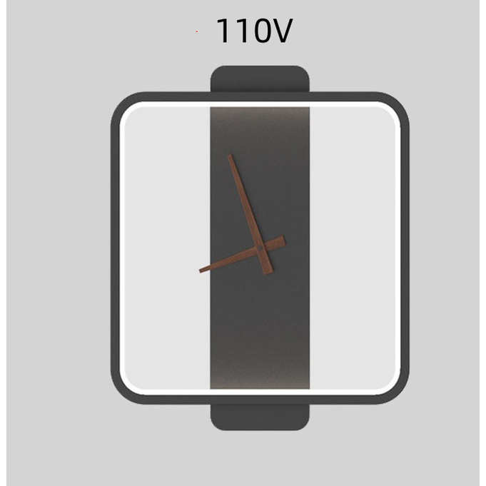 Nordic Wall Clock Lamp With Illuminated Acrylic Border - Image 5