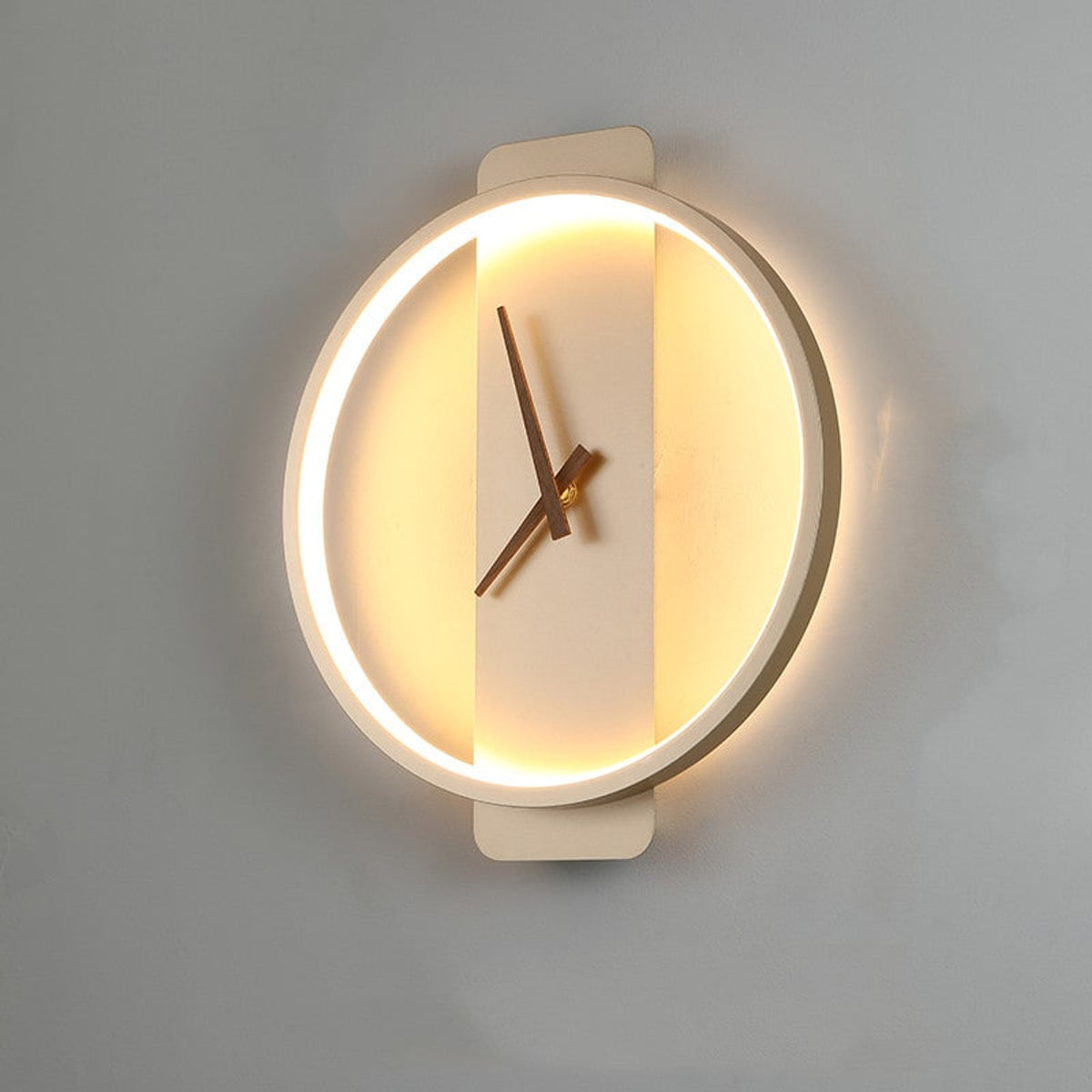 Nordic Wall Clock Lamp With Illuminated Acrylic Border - Image 7