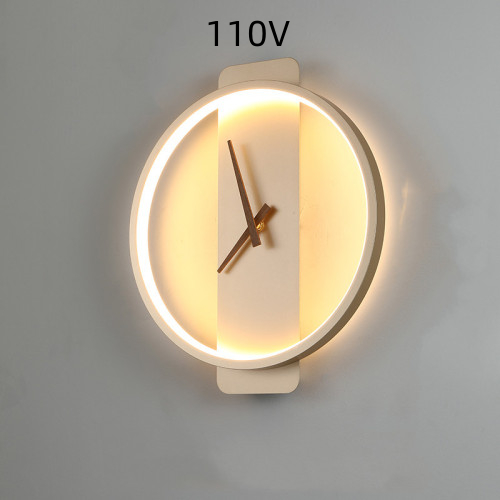 Nordic Wall Clock Lamp With Illuminated Acrylic Border - Image 8