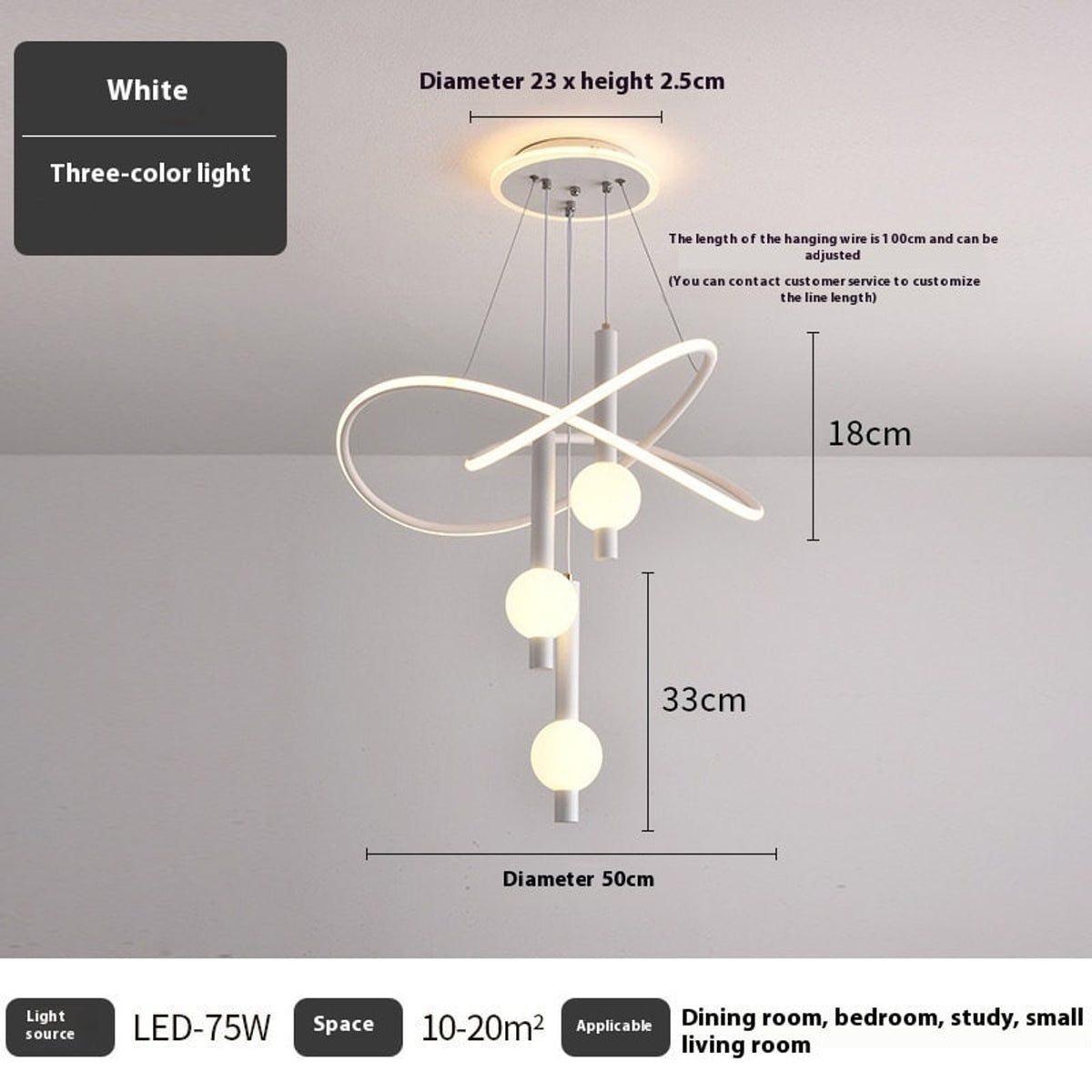 Ordinary_product Chandelier Pendant Iron Acrylic Home Indoor - Image 8