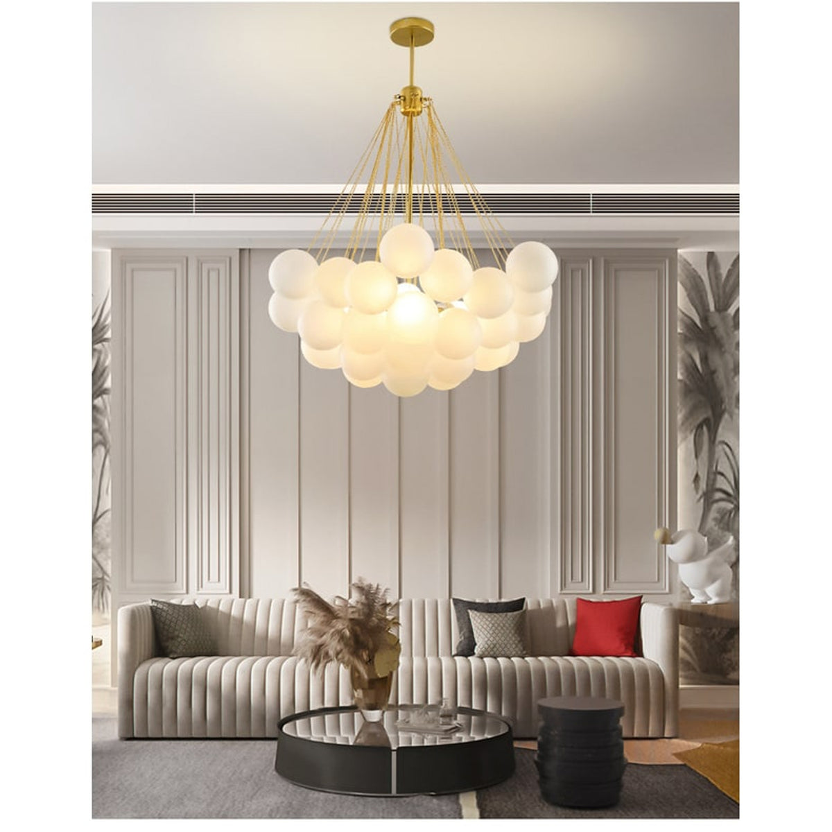 Ordinary_product Pendant Lamp Chandelier Glass Bubble Adjustable Height - Image 3